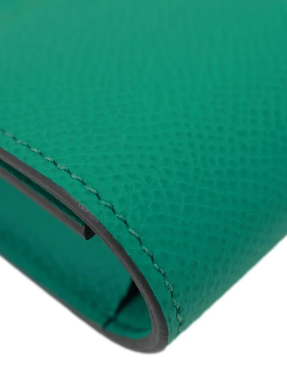 Hermes Constance Slim Grained Calfskin Leather Wallet Vert Vertigo